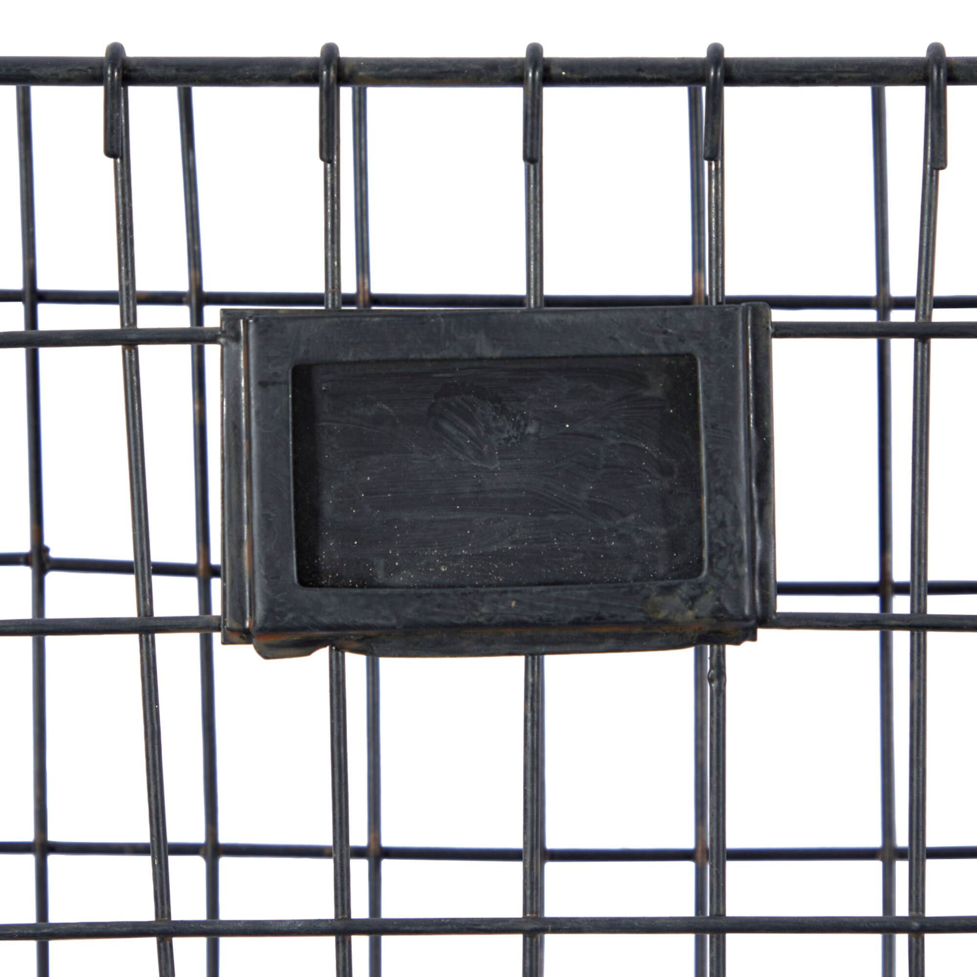 Black Metal Industrial Wall Mounted Magazine Rack